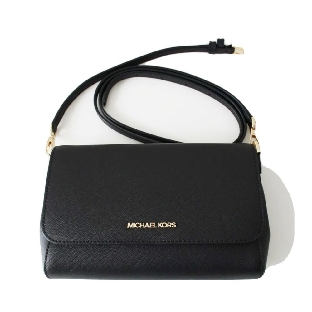 Michael Kors medium saffiano leather convertible Black Crossbody Bag